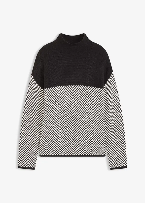 Pullover in schwarz von vorne - bonprix