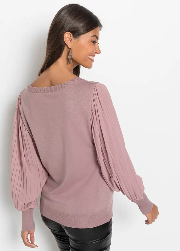Feinstrickpullover aus softem Viskose-Mix in rosa von hinten (im Anschnitt) - bonprix Feinstrickpullover aus softem Viskose-Mix in rosa von hinten (im Anschnitt) - bonprix