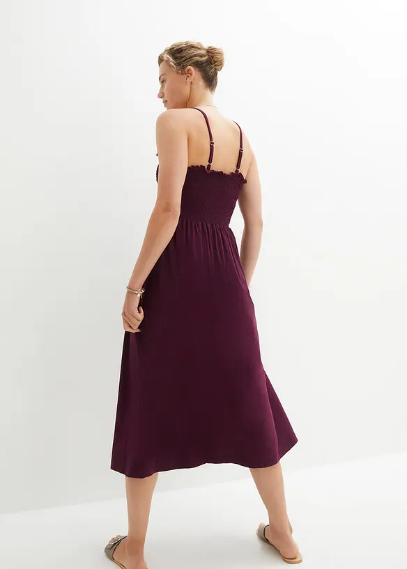 Jerseykleid aus reiner Bio-Baumwolle in lila von hinten (Totalaufnahme) - bonprix