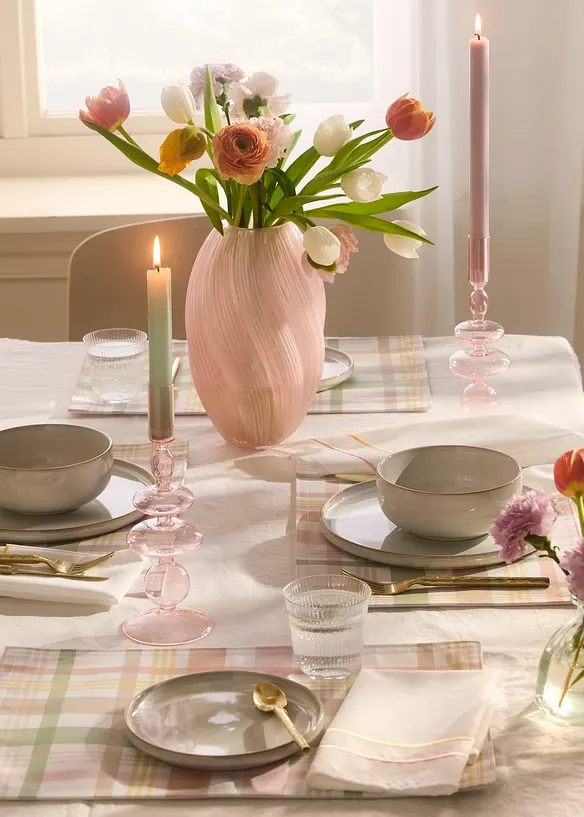 Frühlingshafte Tischsets - weiß/rosa/gelb/grün - Wohnen