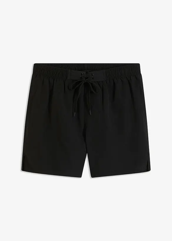 Badeshorts mit seitlichen Taschen in schwarz von vorne - bonprix
