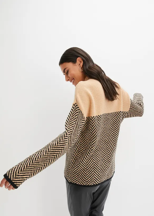 Pullover in beige von hinten (im Anschnitt) - bonprix