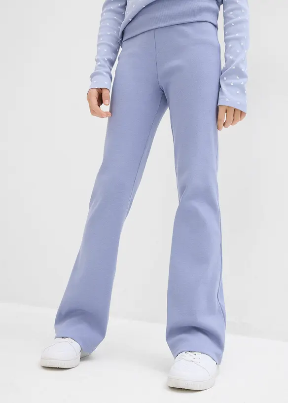 Gerippte Jersey-Hose aus schwerer Bio-Baumwolle in blau von vorne - bonprix