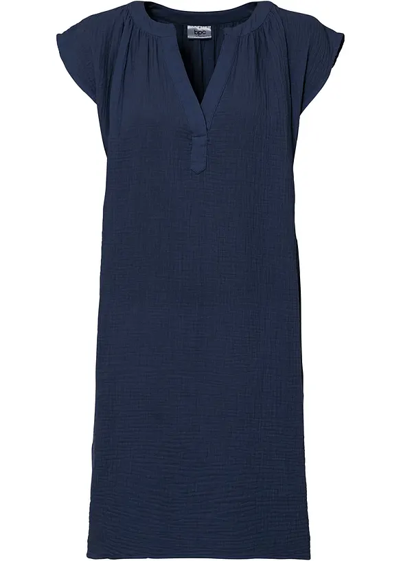 Minikleid aus reiner Baumwolle in blau von vorne - bonprix Minikleid aus reiner Baumwolle in blau von vorne - bonprix