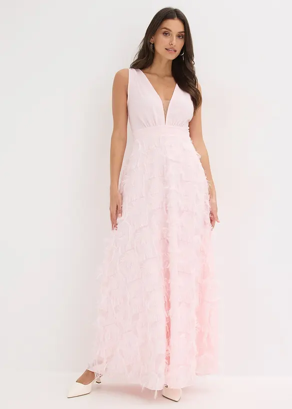 Abendkleid mit Wimpern-Detail in rosa von vorne (Totalaufnahme) - bonprix Abendkleid mit Wimpern-Detail in rosa von vorne (Totalaufnahme) - bonprix