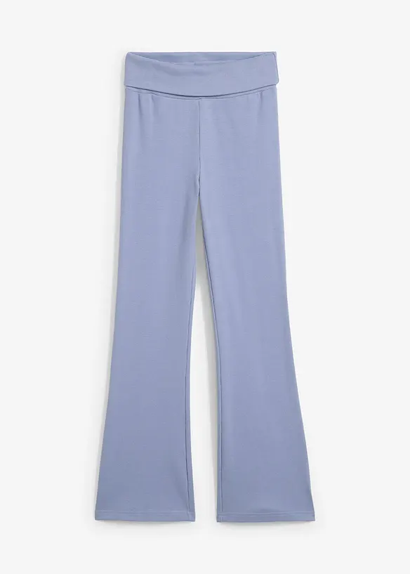 Gerippte Jersey-Hose aus schwerer Bio-Baumwolle in blau von vorne - bonprix