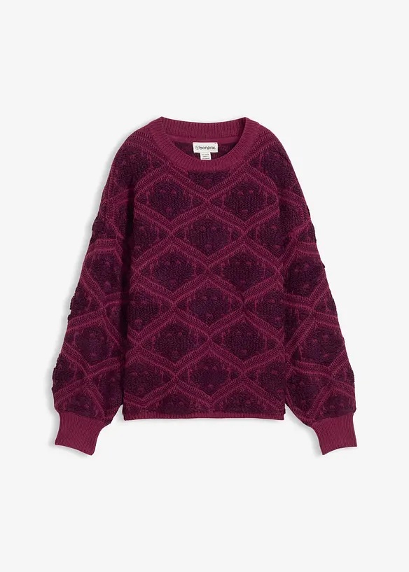 Boxy-Strickpullover in lila von vorne - bonprix