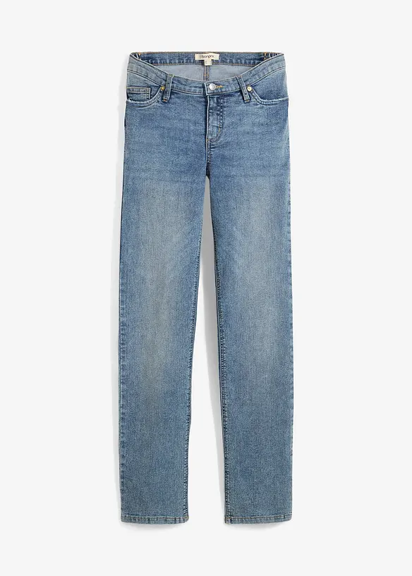 2-in-1 Umstandsjeans für die Schwangerschaft und danach, Straight in blau von vorne - bonprix