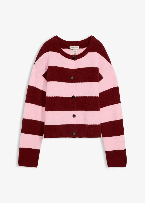 Feinstrickjacke in rosa von vorne - bonprix