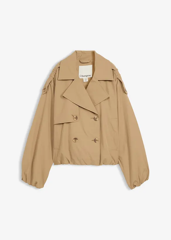 Kurze Trenchjacke in braun von vorne - bonprix
