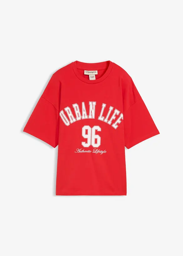 Oversize-Shirt in rot von vorne - bonprix