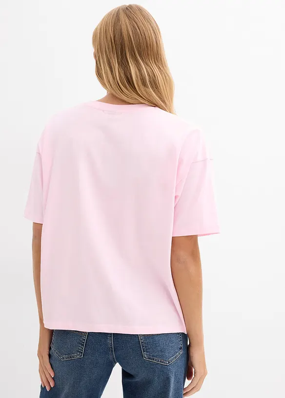 Oversize-Shirt in rosa von hinten (im Anschnitt) - bonprix