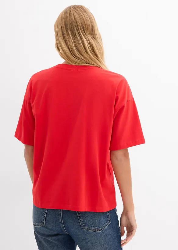 Oversize-Shirt in rot von hinten (im Anschnitt) - bonprix