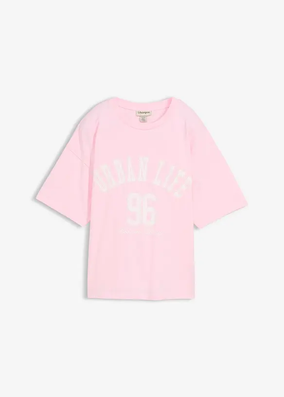 Oversize-Shirt in rosa von vorne - bonprix