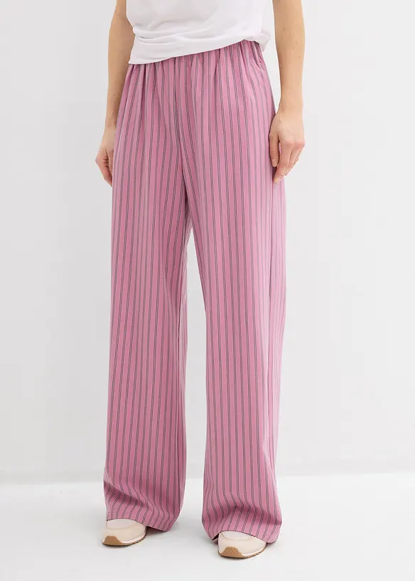 Schlupfhose aus fließender Qualität in rosa von vorne - bonprix