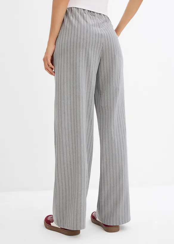 Schlupfhose aus fließender Qualität in grau von hinten - bonprix