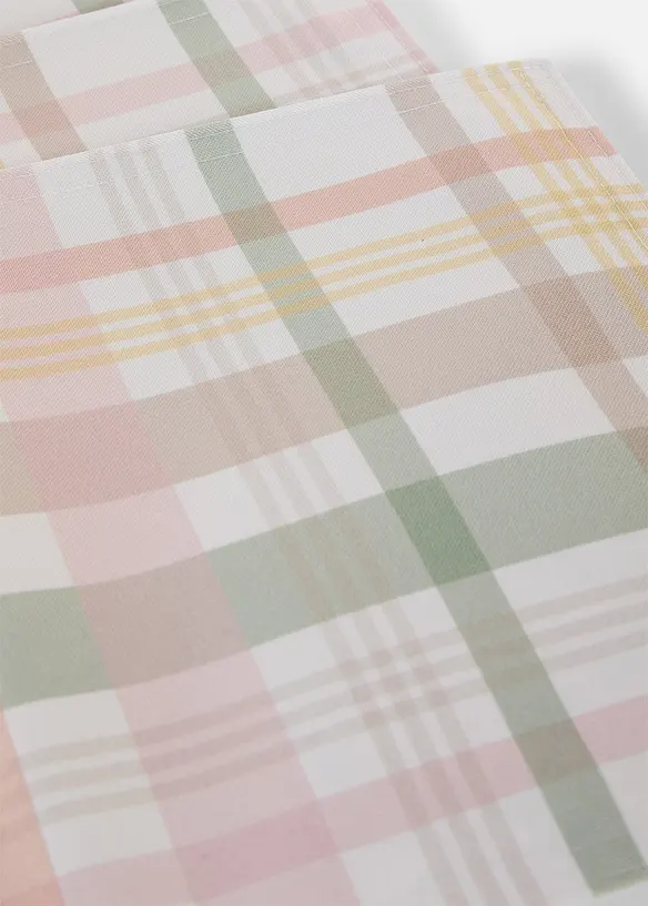 Tischset mit Karo (4er Pack) in rosa (Detailaufnahme) - bonprix