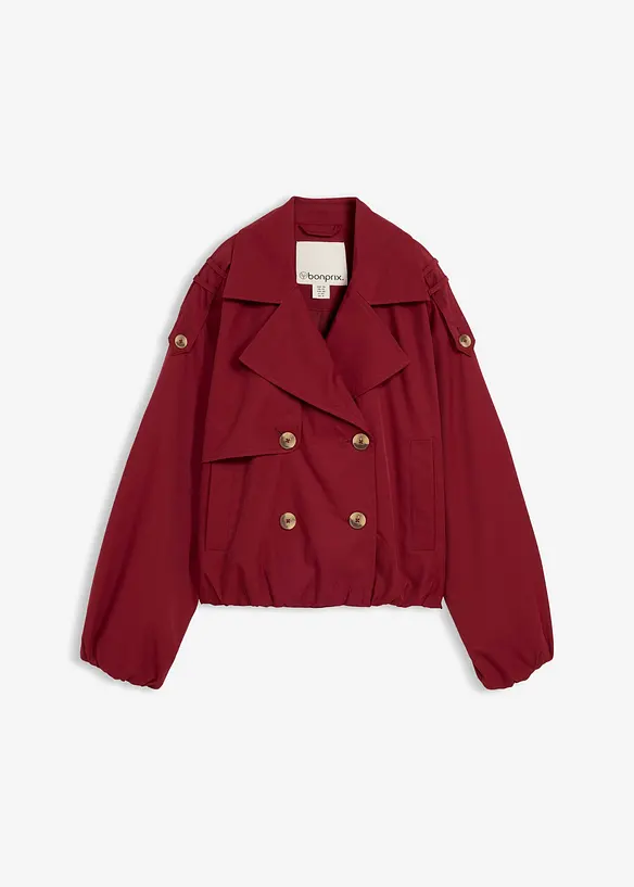 Kurze Trenchjacke in rot von vorne - bonprix