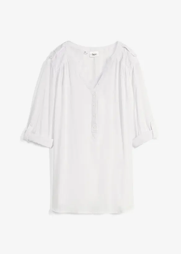 Tunikabluse aus softer Viskose in weiß von vorne - bonprix Tunikabluse aus softer Viskose in weiß von vorne - bonprix