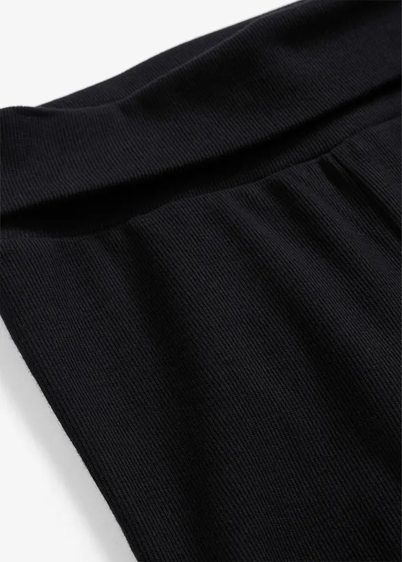 Gerippte Jersey-Hose aus schwerer Bio-Baumwolle in schwarz - bonprix