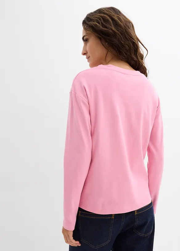 Langarmshirt aus reiner schwerer Bio-Baumwolle in rosa von hinten (im Anschnitt) - bonprix Langarmshirt aus reiner schwerer Bio-Baumwolle in rosa von hinten (im Anschnitt) - bonprix