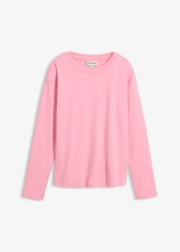 Langarmshirt aus reiner schwerer Bio-Baumwolle in rosa von vorne - bonprix Langarmshirt aus reiner schwerer Bio-Baumwolle in rosa von vorne - bonprix