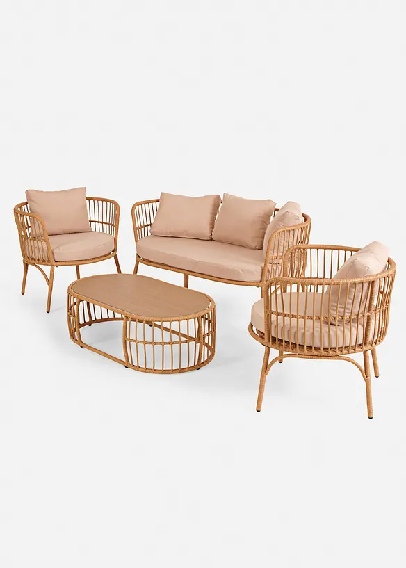Gartenmöbel Set (4-tlg. Set) in beige - bonprix