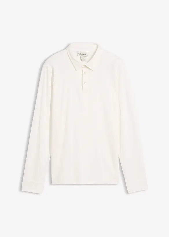 Poloshirt aus reiner Baumwolle mit Bionic-Finishing in weiß von vorne - bonprix