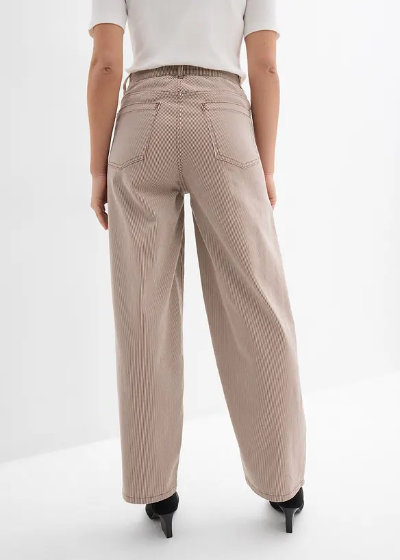 Ballon Fit-Hose mit Streifen in braun von hinten - bonprix