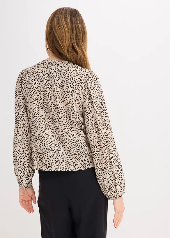 Bluse aus Viskose-Mix in weiß von hinten (im Anschnitt) - bonprix