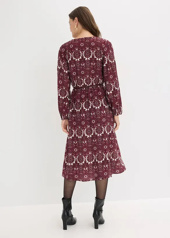 Midikleid aus softem Viskose-Mix in rot von hinten (Totalaufnahme) - bonprix