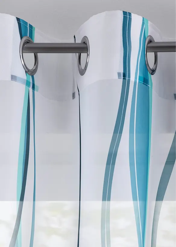 Transparente Gardine aus feinem Voile (1er Pack) in petrol - bonprix