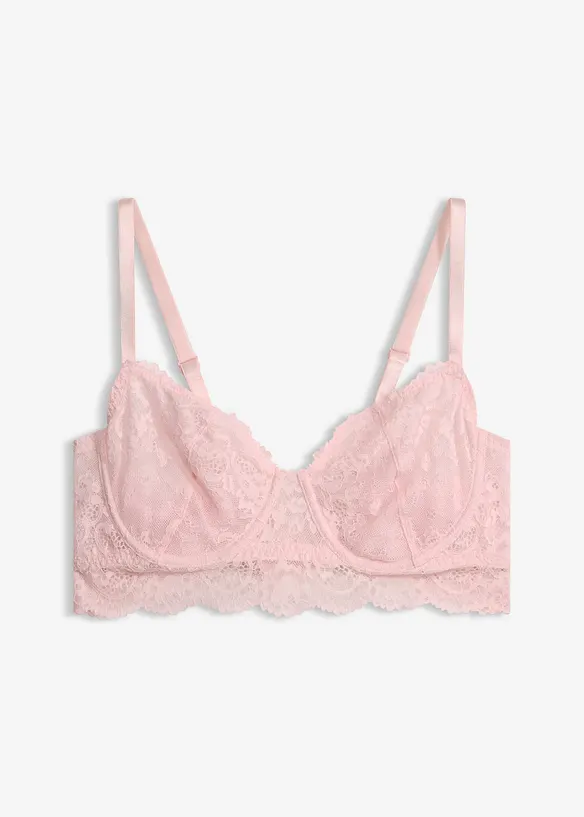 Bügel-BH aus zarter Spitze in rosa von vorne - bonprix