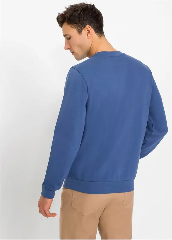 Sweatshirt in Regular-Fit in blau von hinten (im Anschnitt) - bonprix