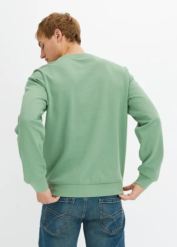 Sweatshirt in Regular-Fit in grün von hinten (im Anschnitt) - bonprix