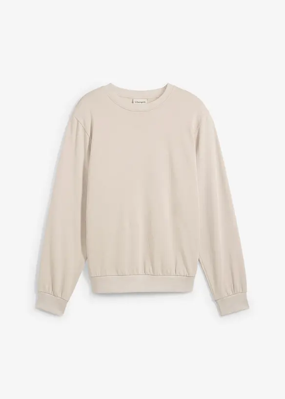 Sweatshirt in Regular-Fit in grau von vorne - bonprix