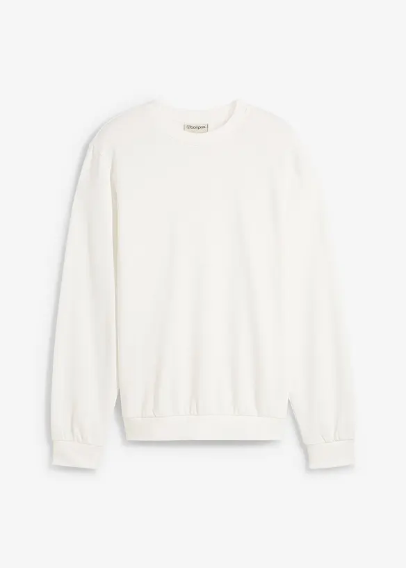 Sweatshirt in Regular-Fit in weiß von vorne - bonprix