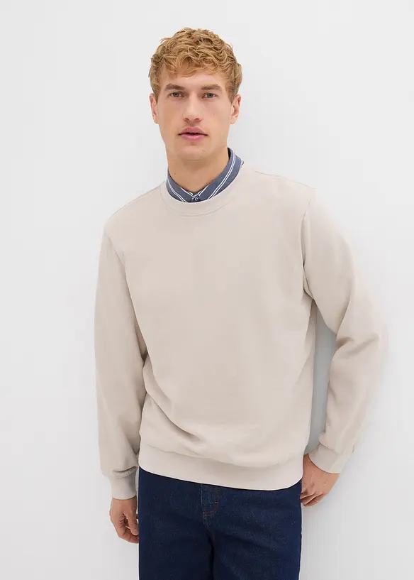 Sweatshirt in Regular-Fit in grau von vorne (im Anschnitt) - bonprix
