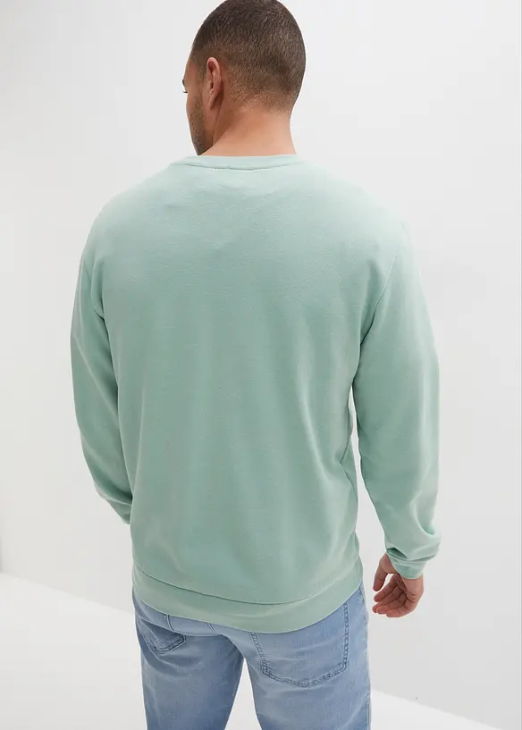 Sweatshirt in Regular-Fit in grün von hinten (im Anschnitt) - bonprix