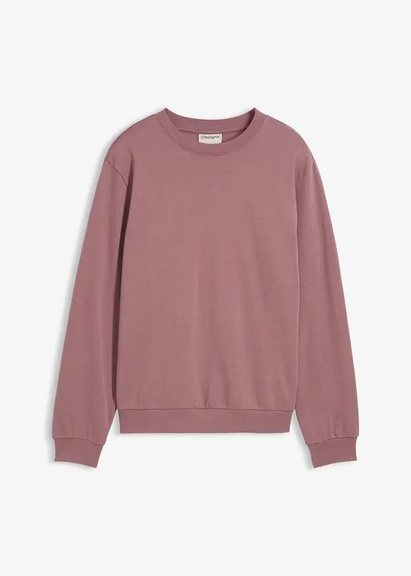 Sweatshirt in Regular-Fit in lila von vorne - bonprix