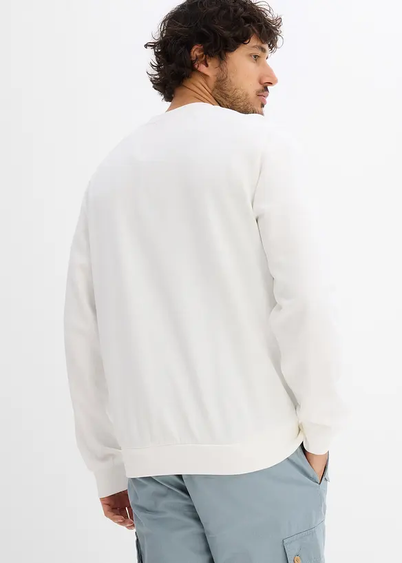 Sweatshirt in Regular-Fit in weiß von hinten (im Anschnitt) - bonprix
