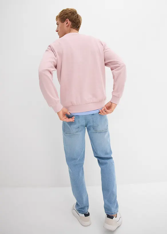 Sweatshirt in Regular-Fit in lila von hinten (im Anschnitt) - bonprix