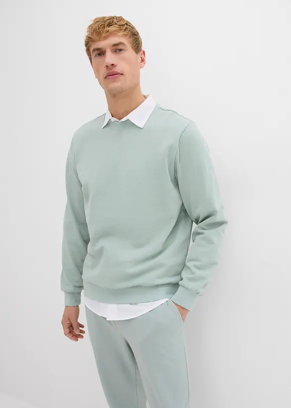 Sweatshirt in Regular-Fit in grau von vorne (im Anschnitt) - bonprix