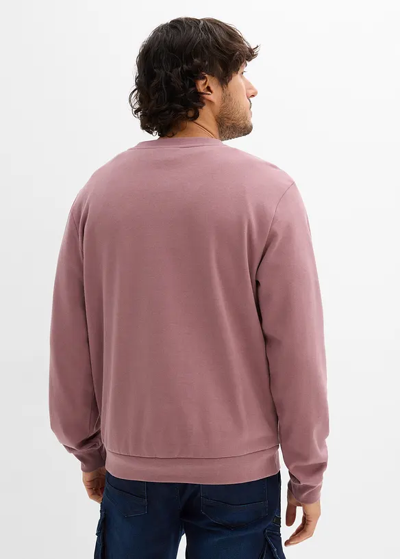Sweatshirt in Regular-Fit in lila von hinten (im Anschnitt) - bonprix