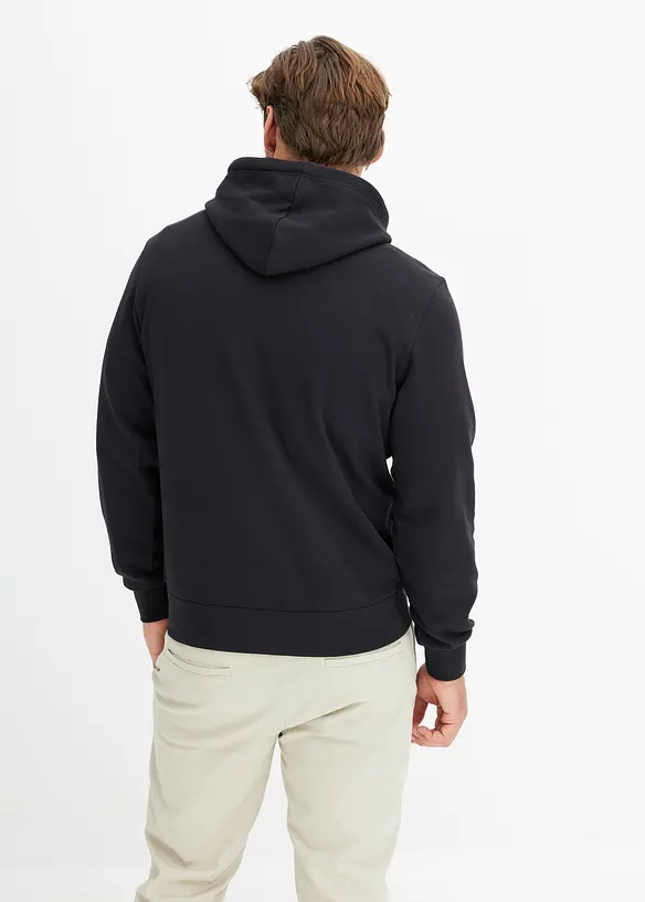 Hoodie in Regular Fit in schwarz von hinten (im Anschnitt) - bonprix