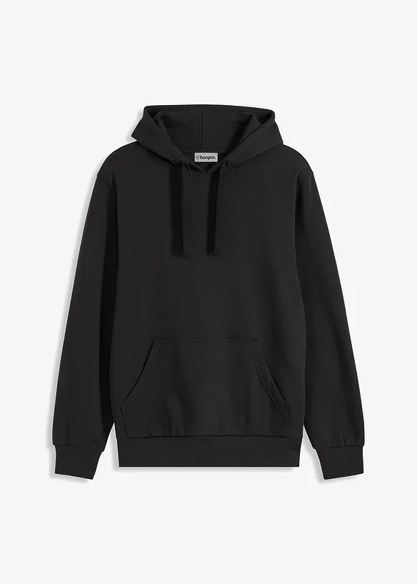 Hoodie in Regular Fit in schwarz von vorne - bonprix