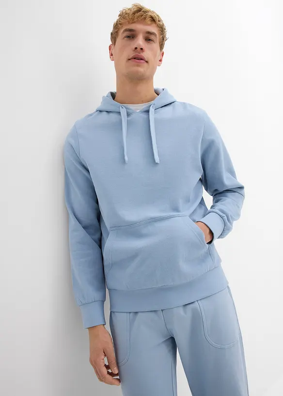 Hoodie in Regular Fit in lila von vorne (im Anschnitt) - bonprix