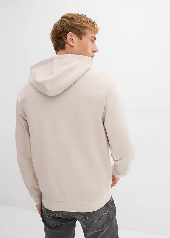 Kapuzen-Sweatjacke in Regular Fit in grau von hinten (im Anschnitt) - bonprix