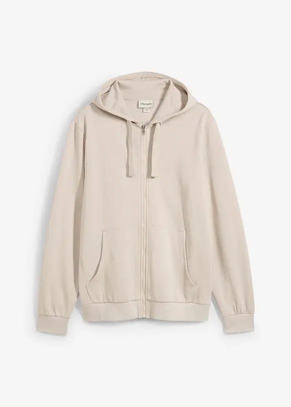 Kapuzen-Sweatjacke in Regular Fit in grau von vorne - bonprix