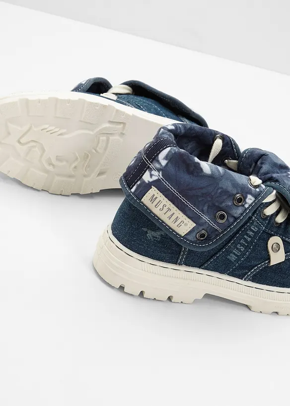 Mustang High-Top-Sneaker aus Baumwoll-Canvas in blau - Mustang